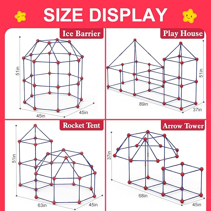 Fort Building Kit for KidsSTEM Construction Toys Christmas &amp Birthday Gift for 4 5 6 7 8 9 10 11 12 Years Old Boys and GirlsUltimate Creative Set for Indoor &amp Outdoors Activity140 PcsOrig