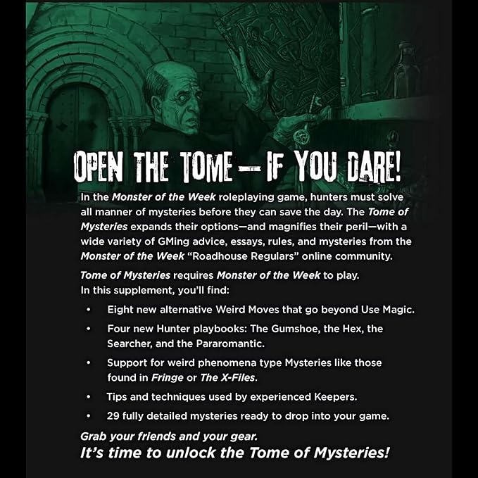 Evil Hat: Monster of The Week: Tome of Mysteries - Hardcover RPG Supplement Book New Mysteries Playbooks &amp Support Tabletop Roleplaying Game