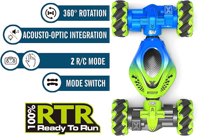 Gesture RC Car 2.4GHz 4WD Gesture Sensing RC Stunt Car Toys for 6-12 Years Old Boys Girls Hand Controlled Remote Drift Twist Offroad 360° Rotation with Lights Music for Birthday Gifts