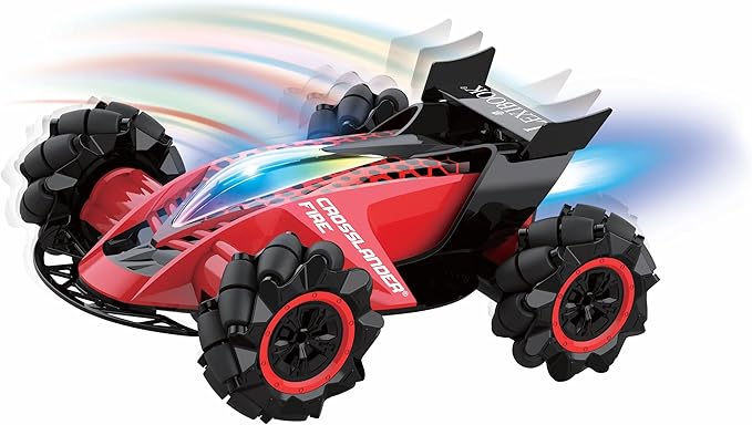 Lexibook Crosslander® Fire RC Car 12 km/h 4 Wheel Drive Smoke Jet Light and Sound Effects Remote Control and Gesture Control Bracelet Included Rechargeable RC60