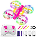 LED RC Drone for Kids 6+ Christmas Birthday Gift for Boys &amp Girls with Remote Batteries 360° Flip High Speed Mode 45 Min Flight Indoor and Outdoor Flying Toy - RoseRed Yellow