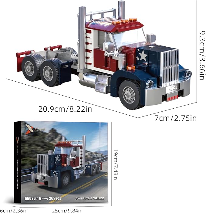 Xbert American Semi Trucks Building Sets Big Rig Tractors Truck Kits Transport Vehicle Cars Toys Birthday Gifts for Boys