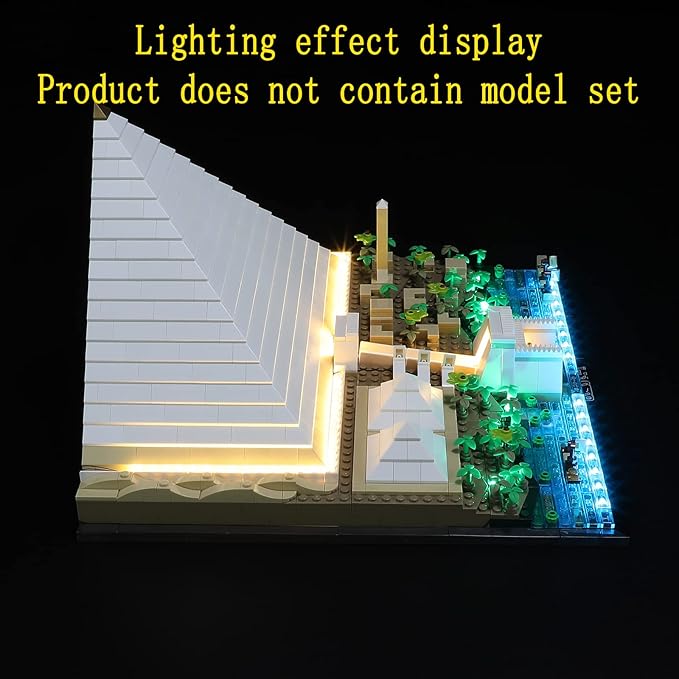 LED Light Kit Compatible with Lego Great Pyramid of Giza - Lighting Set for Architecture 21058 Building Model (Model Set Not Included)