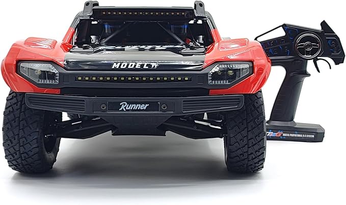 FSRC RC Truck1/7 Model TT 6S/8S Blue/Red High-Speed Off-Road Desert Truckr RC car Short-Course Truck 4WD 100km/h+(6S-RED)