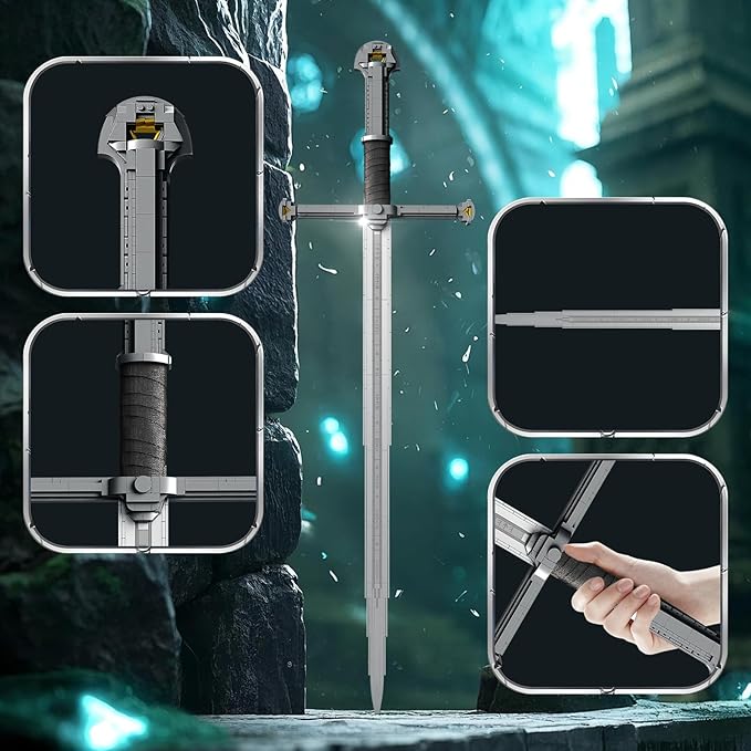 Reobrix Sword Building Sets for Adults Cool Narthil 99024 Collectible Build and Display Model Anime-Style Cosplay Toy Sword Home Office Decor Ideal Gifts for Adults Boys Girls 14+ (521 PCS)