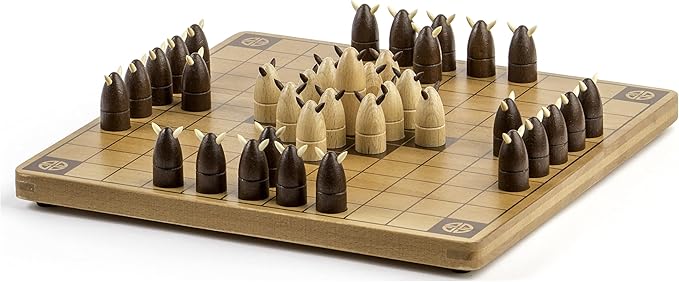 Hnefatafl Two Player Strategy Game with Wooden Game Board for Kids and Adults