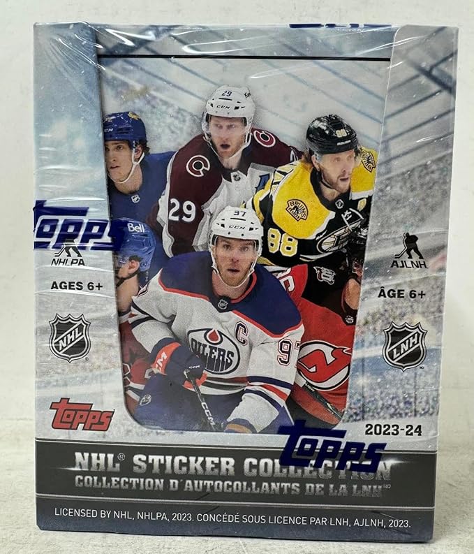 2023-2024 TOPPS NHL Hockey Sticker Collection - 50 Packs Per Box