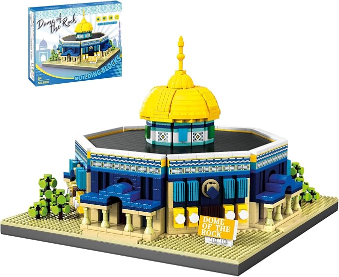 Dome of The Rock Building Blocks Sets Islamic Architecture Building Kits World Famous Landmark Model Toys Eid Gifts for Muslim Adults Kids 983PCS