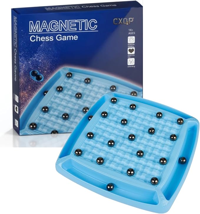 Magnet Chess GameBoard for Kids 8-12 yrsdults and Family Strategy Magnet Chess Board Table Games Set. (48 Chess Pieces)