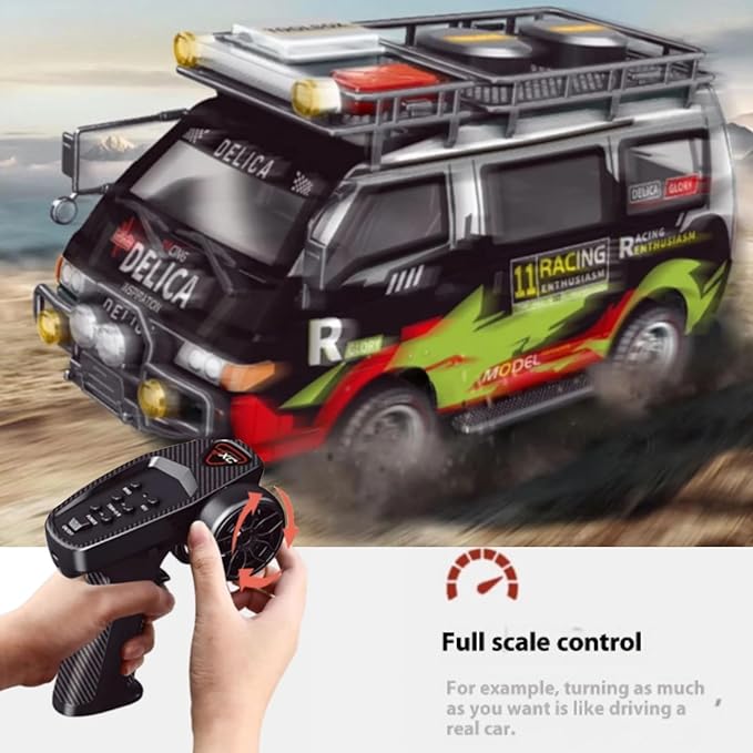 Delica RC Car1/24 Scale Station Wagon 2.4Ghz Remote Control Truck 2WD/4WD RC CrawlerEquipped with Cool LED LightsOff Road Vehicle Model Suitable For Adults (2WD-Red)
