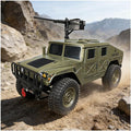 Skymaker H1 RC Crawler 4WD Military Car with Cannon and Winch Accessory RTR Off-Road Remote Control Cars for Adults Linkage Carlights and Steering Wheel (Olive Green)