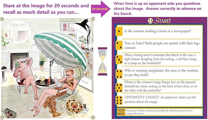 Stare - Fun Game of Visual Recall Where Quirky Image Cards Challenge Players' Minds – Classic for Adult &amp Family Game Night