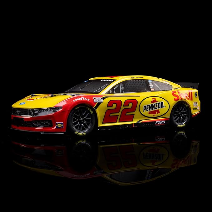 Losi 1/12 NASCAR RC Race Car Joey Logano No. 22 2025 Shell-Pennzoil Ford Mustang 2S AWD RTR Brushed On-Road Battery &amp Charger Included Yellow LOS1122522