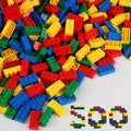 500 Piece Classic Small Building Bricks 2x4 Bulk Bricks STEM Creative Building Toys Red Yellow Blue Green(Small Bricks 1.25x0.62x0.47 in)