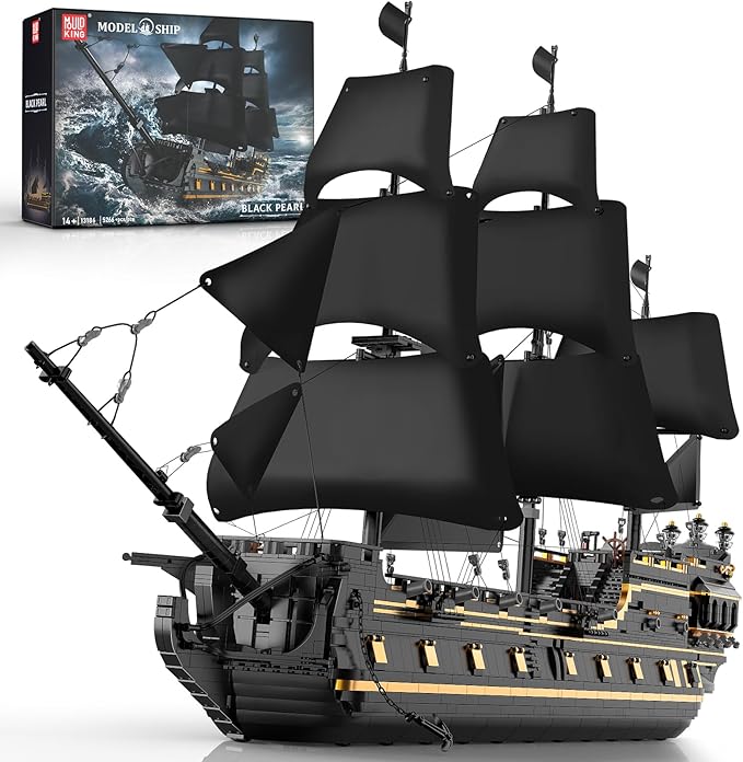 Mould King Pirates Ship Large Building Sets 13186 MOC Black Pearl Sailboat Construction Sets to Build Boat Sets for Adult Home Decor &amp Birthday Gifts for Teens 14+(5266PCS)