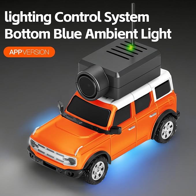 WLtoys Mini RC Car 1:64 Scale FPV RC Drift Car with 720P HD Camera WiFi App Control with Gyro First Person Perspective Mini Racing Toys for Teens and Adults(Orange)