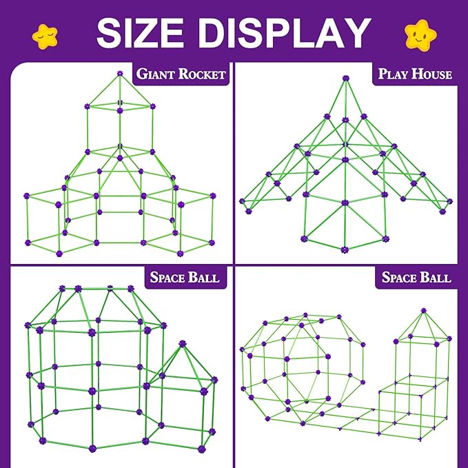 Glow In The Dark Fort Building Kit for KidsSTEM Construction Toys Educational Gift for 4 5 6 7 8 9 10 11 12 Years Old Boys and GirlsUltimate Creative Set for Indoor &amp Outdoors Activity140 Pcs