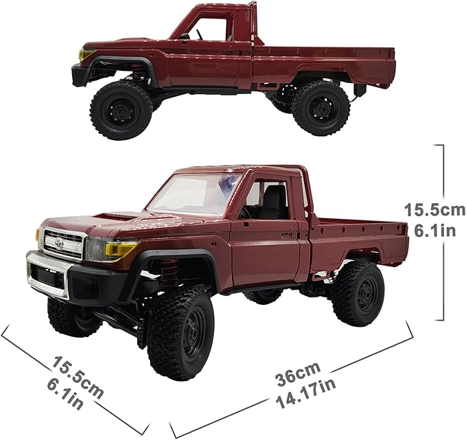Skymaker MN82 1/12 RC Crawler 4x4 Toyota LC79 2.4GHz Off Road Truck Metal Drive Shaft &amp Two 1500mAh Batteries RTR for Adult (Red)