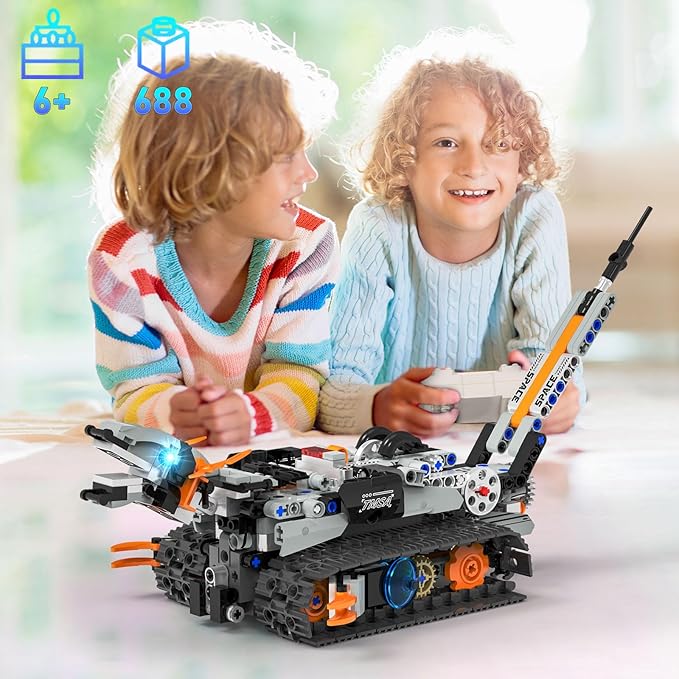 5in1 STEM Robot Building Kit for Kids 6-14+ APP &amp Remote Control STEM Robot Dinosaur Car Building Toys for Kid Science Learning 688 Pcs DIY Building Blocks Set Boys Girls Birthday Xmas Gifts Id