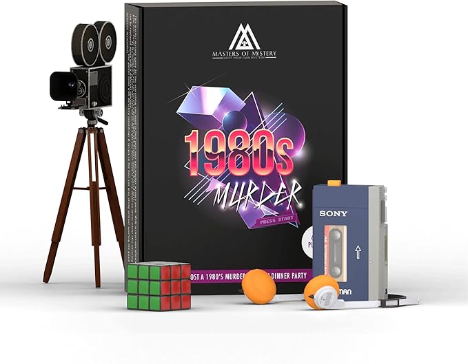 Masters of Mystery 1980s / 80s Murder Mystery Dinner Party Game – Retro Whodunnit Party Game for Adults – 4–20 Players
