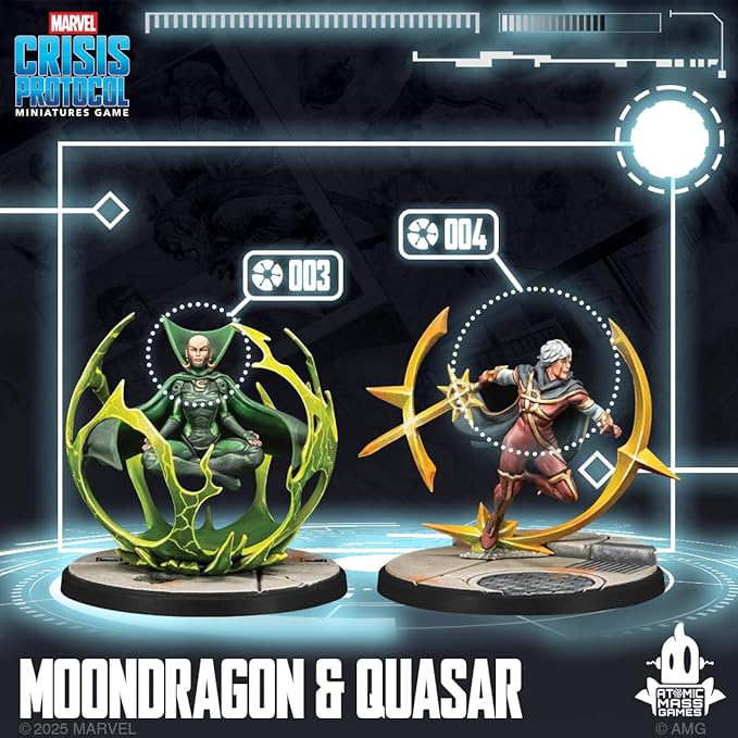 Asmodee Marvel: Crisis Protocol Adam Warlock Moondragon &amp Quasar Character Pack - Includes 3 Miniatures Tactic Cards &amp Infinity Gems Tabletop Superhero Game Ages 14+ 2 Players 90 Min Pla