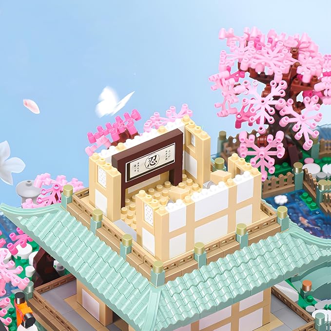 Cherry Blossom Micro Mini Building Block Sets Toy for AdultsJapanese Bonsai Tree House Architecture Gifts for Kids 14+（3809 Pieces）