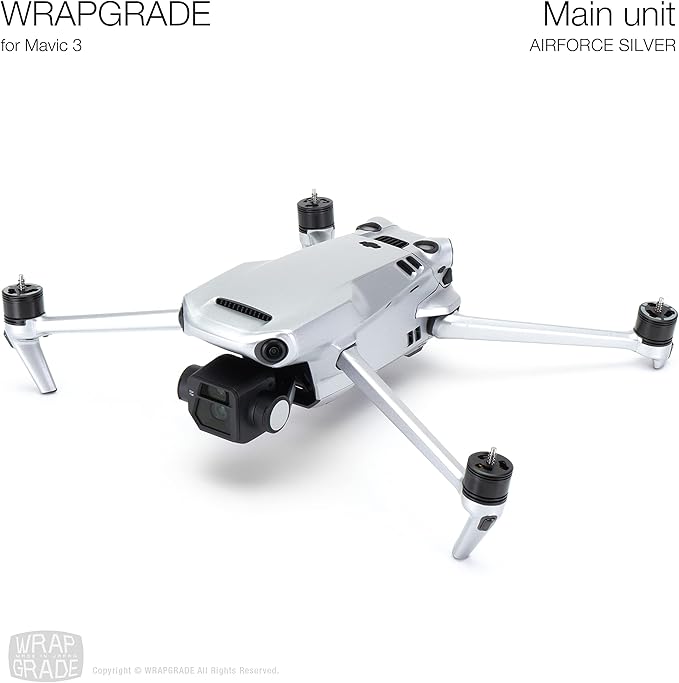 WRAPGRADE Full Skin Stickers for DJI Mavic 3 / Mavic 3 Classic (Airforce Silver)
