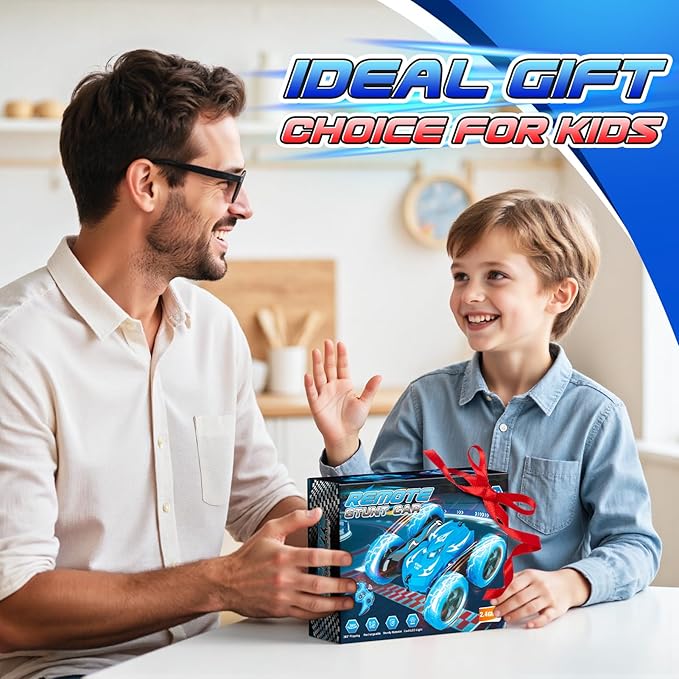 Remote Control CarRC Cars for 4 5 6 7 8 9 10 11 12 Year Old Boy Double Sided 360°Flip 4WD Rechargeable Drift RC Race Car Boys Toys Birthday Gifts Easter Basket Stuffers for Kids Age 4-12
