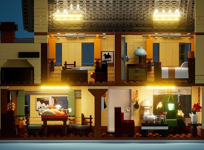 Christmas Holiday House Building Set 5 in 1 Model Buildings Kits Snow Village &amp RV Toy Building Blocks Sets with LED Xmas Decor Toys Gifts for Kids Girls Boys Ages 8+ Adults (1958PCS)