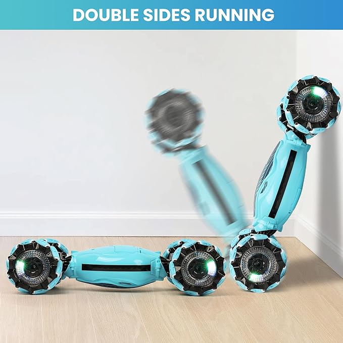 GILI Gesture Sensing RC Stunt Car - Hand Controlled Remote Control Twist Car for Boys Girls 6-12 4WD All Terrain Drift Toy 360° Flips Spring Break &amp Easter Birthday Gift for Kids Age 7 8 9 10 1