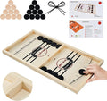 Fast Sling Puck Game - Fast Action Super Foosball Table Desktop Battle Slingshot Wooden Air Hockey Board Game -Guaranteed Fun for Family Game Night or Friends Party