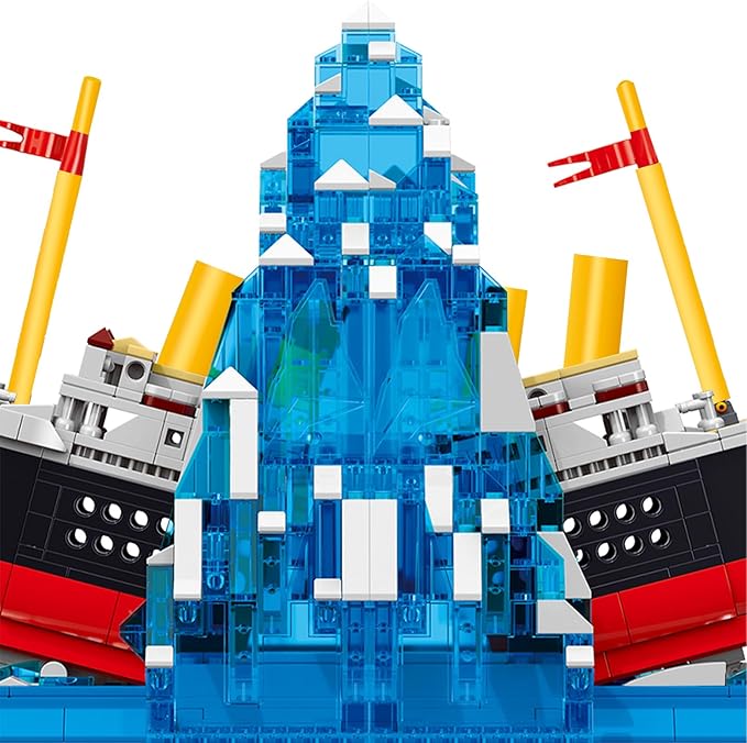 Titanic Building Set Ship Book Nook Kit 2 in 1 Compatible with Regular Size Bricks Cruise Boat Model with Glacier Bookends Construction Kit Toy Gift Home Decor for Adult 14+ 1202 pcs