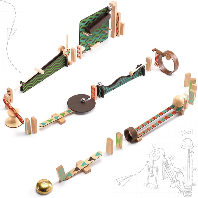 DJECO Zig &amp Go Big Boum Wall Construction Set (48pcs) - Chain Reaction Game for Kids - Fun &amp Creative Activity for Friends &amp Family Educational Toys for Children 8+ Years Girls &amp Boys