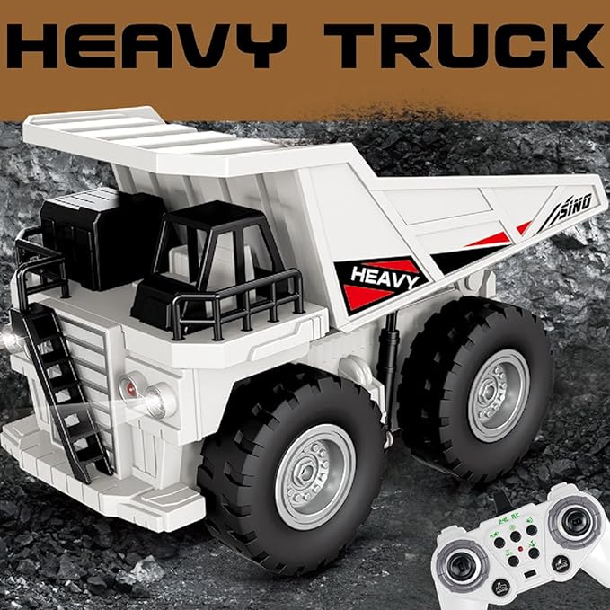 Remote Control Dump Truck 2.4Ghz 11 Channel RC Construction Vehicle Toy with Lights Music Electric Transport Garbage Truck Toys for Teen Birthday Gift
