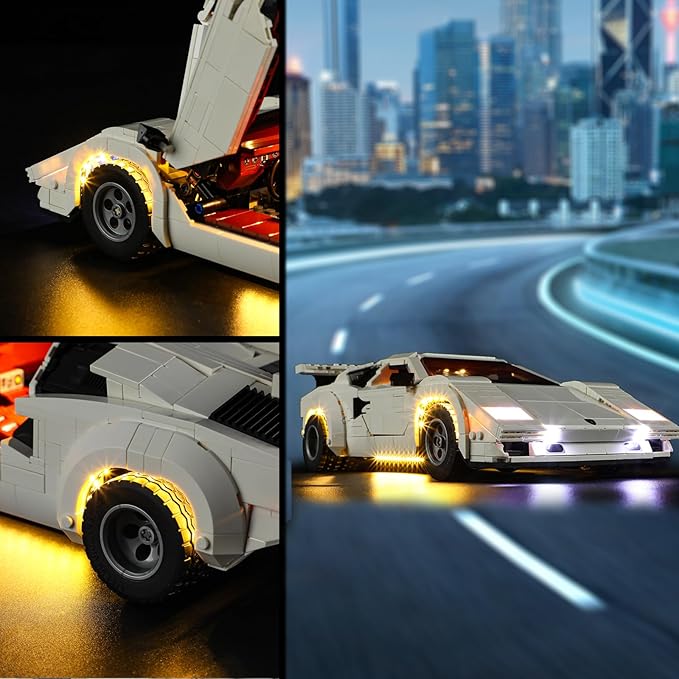 Vaodest Led Light for Lego 10337 Lamborghini Countach 5000 Quattrovalvole Building Blocks ModelDesign and Configuration Compatible with Model 10337(Led Light Only Not Building Block Kit)