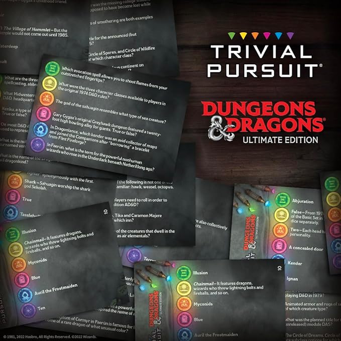 Trivial Pursuit: Dungeons &amp Dragons Ultimate Edition | Collectible Trivia Board Game Featuring 6 Monster Movers and 1800 Questions Across 6 Categories | Officially-Licensed D&ampD Game &amp Merc