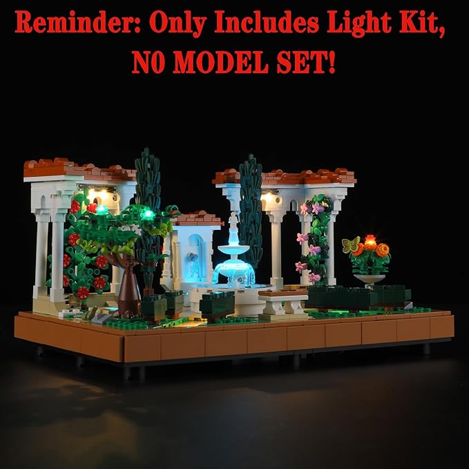 LED Light Set Compatible with Lego 10359 Fountain Garden Icons Building Blocks Model - Model Set NOT Included