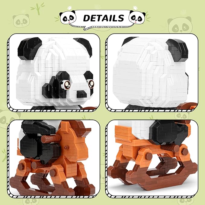 QLT QIAOLETONG Mini Animals Building Blocks Sets for Goodie Bags Party Favors for Teens 14+ 1262 PCS Small Set Micro Mini Cute Panda Building Toy Bricks for Adults Birthday Carnival Prizes