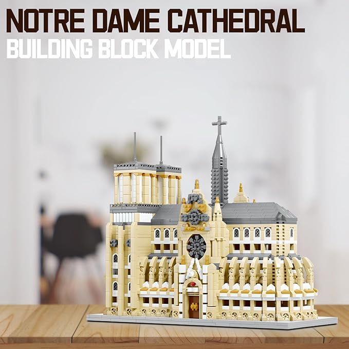 Notre Dame Cathedral Miniature Block Set (2908 Pieces) - Landmark Model Puzzle Toy Suitable for Children and Adults as a Gift