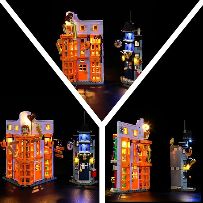 LED Light Kit for Lego 76422 Diagon Alley: Weasleys' Wizard Wheezes Set Compatible with Lego 76422 Building Blocks Model(Not Include Blocks Set)