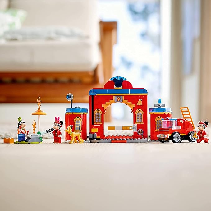 LEGO Disney Mickey and Friends – Mickey &amp Friends Fire Truck &amp Station 10776 Building Kit Fun Firehouse Play Set New 2021 (144 Pieces)