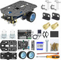 Yahboom Smart Chassis Car 2WD Kit with 520 Encoder MotorAluminum Alloy Framewith Expansion Board Driverfor DIY Educational Robot Car Kit(Unassembled) with Battery