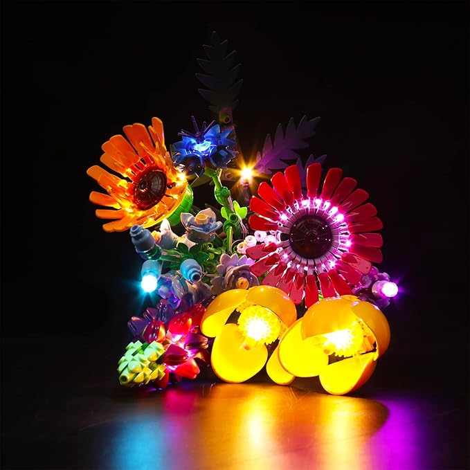 Upgraded Light Kit Compatible with Lego Icons Wildflower Bouquet Set Lights Decoration Compatible with Lego 10313(Model Not Included)