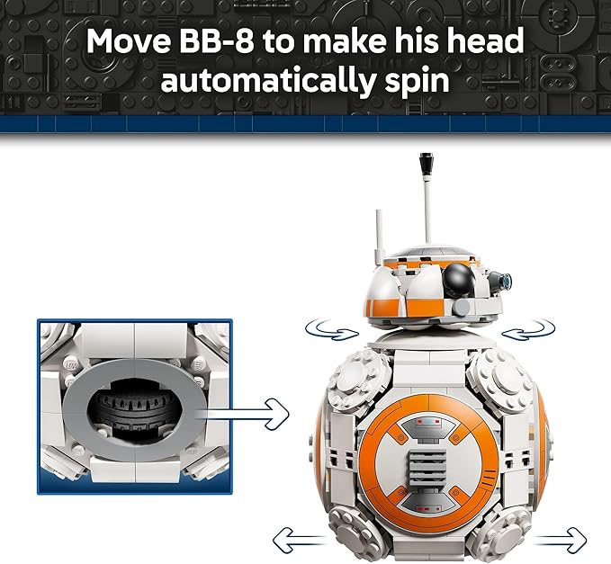 LEGO Star Wars BB-8 Astromech Droid Building Toy for Boys &amp Girls - Play &amp Display Building Kit W/Spinning Head Action &amp Burner Arm for Kids &amp Fans Ages 10+ - Gift Idea for Birthdays