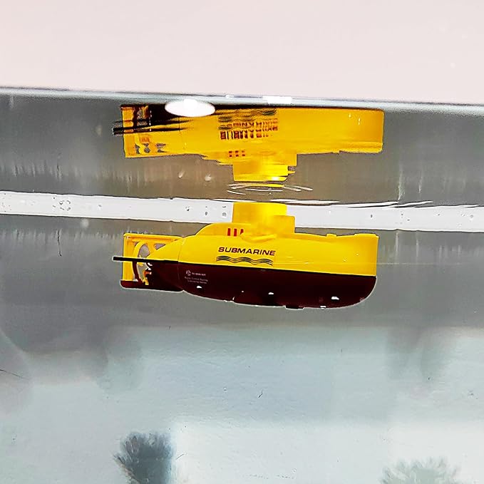 Tipmant Mini RC Submarine Toy Remote Control Boat Electric Dive for Fish Tank Water Tube Kids Gift Yellow