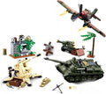 Military Base Building Set WW2 Army Model Kit with Tank Motorcycle Fighter 9 Soldier Minifigures Ideal Gifts for Adult Boys Aged 8 9 10 Compatible with Lego Military 988 PCS