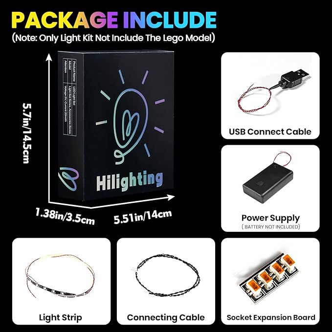 Upgraded Led Light Kit Compatible with Lego 1966 Ford GT40 MKII Race Car Building Set Lights Decoration Compatible with Lego 42223 Best Gifts for Adults (Model Not Included)