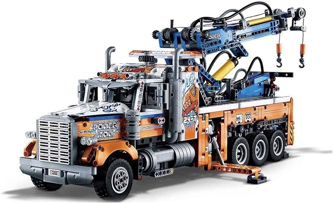 Lego 42128 Technic Heavy-Duty Tow Truck with Crane Toy for Boys &amp Girls with Mechanical Functions Model Building Set Engineering for Kids Series