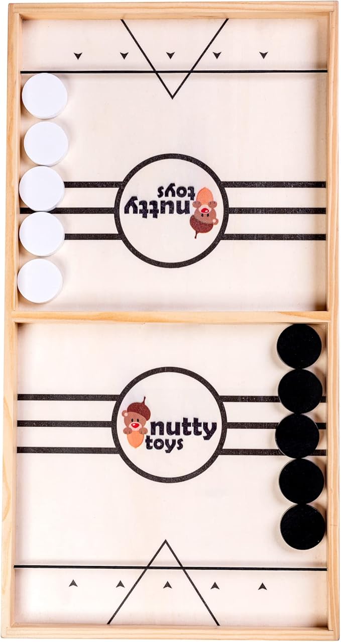 Nutty Toys Sling Puck Family Game XL - Fast &amp Rapid Tabletop Table Battle Top Xmas Gift 2025 Unique Kids &amp Adults Christmas Stocking Stuffer Idea Best Teenage Girl Teen Boy &amp Tween Hol
