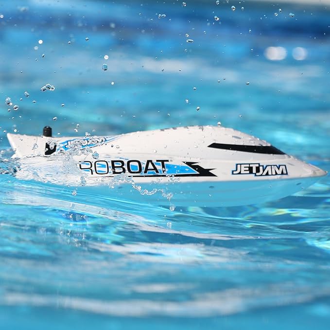 Horizon Hobby Pro Boat RC Jet Jam V2 12 Self-Righting Pool Racer Brushed RTR Batteries for Transmitter Not Included White PRB08031V2T2
